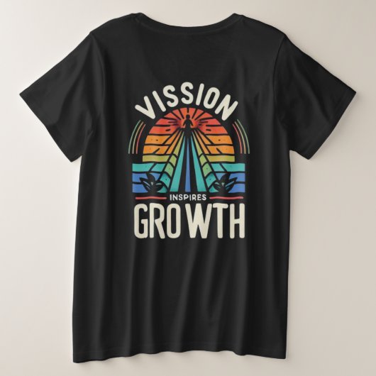 Visie inspireert groei grote maat t-shirt (Design achterkant)