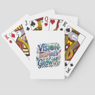 Visie inspireert groei – Motiverende typografie Pokerkaarten