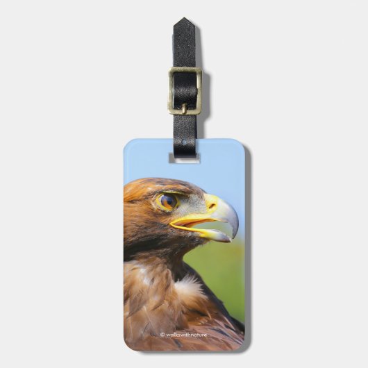Visie op een mooie jonge Golden Eagle Bagagelabel (Voorkant verticaal)