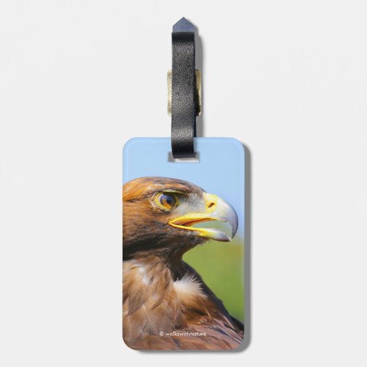 Visie op een mooie jonge Golden Eagle Bagagelabel (Achterkant verticaal)