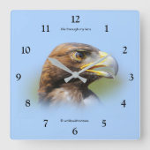 Visie op een mooie jonge Golden Eagle Vierkante Klok (Voorkant)