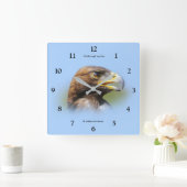 Visie op een mooie jonge Golden Eagle Vierkante Klok (Huis)