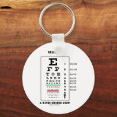 Visie op een nooit eindigend zicht (Snellen Chart) Sleutelhanger (Voorkant)