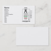 Visie op een nooit eindigend zicht (Snellen Chart) Visitekaartje (Voorkant / Achterkant)