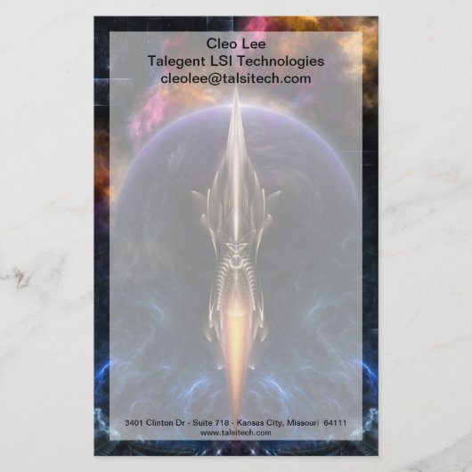 Visie op het fractale vliegveld briefpapier (Voorkant)