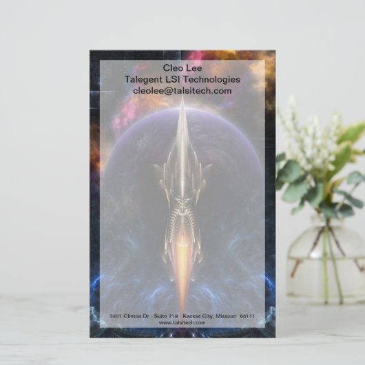 Visie op het fractale vliegveld briefpapier (Staand voorkant)