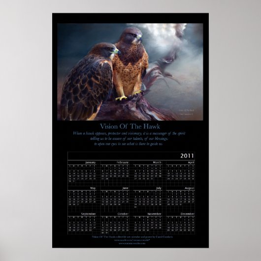 Visie van de Hawk 2011 Art Calendar-Poster Poster (Voorkant)