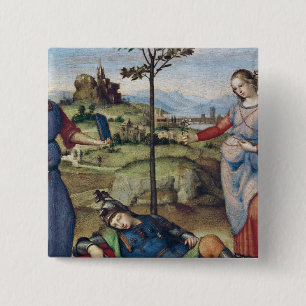 Visie van een Knight, c.1504 Vierkante Button 5,1 Cm