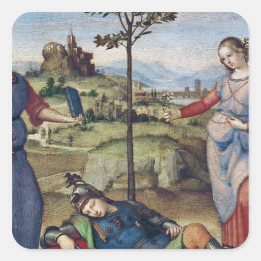 Visie van een Knight, c.1504 Vierkante Sticker (Voorkant)
