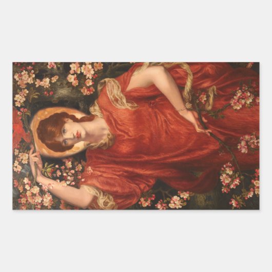 Visie van Fiammetta (Dante Gabriel Rossetti) Rechthoekige Sticker (Voorkant)