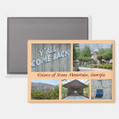 Visie van het stenen gebergte in Georgië Magneet (Voorkant / Achterkant)