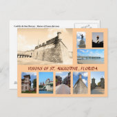Visie van Historic St. Augustine, Florida Briefkaart (Voorkant / Achterkant)