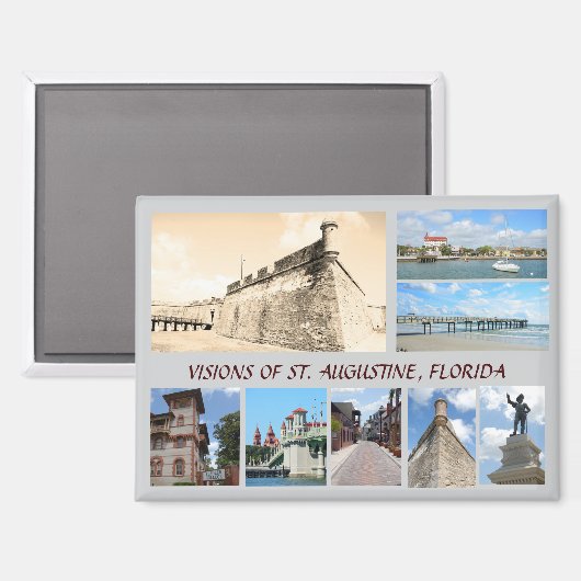 Visie van Historic St. Augustine, Florida Magneet (Voorkant / Achterkant)