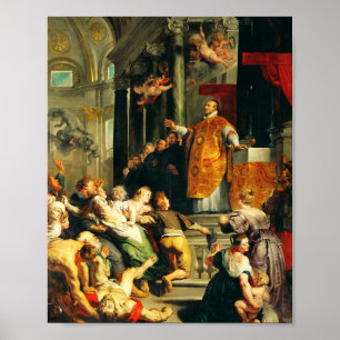 Visie van Ignatius door Peter Paul Rubens Poster