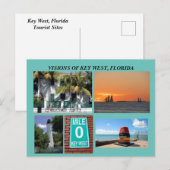 Visie van Key West, Florida Briefkaart (Voorkant / Achterkant)