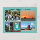 Visie van Key West, Florida Briefkaart (Voorkant)