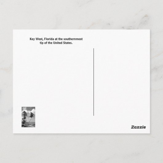 Visie van Key West, Florida Briefkaart (Achterkant)