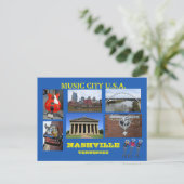 Visie van Nashville, Tennessee Briefkaart (Staand voorkant)