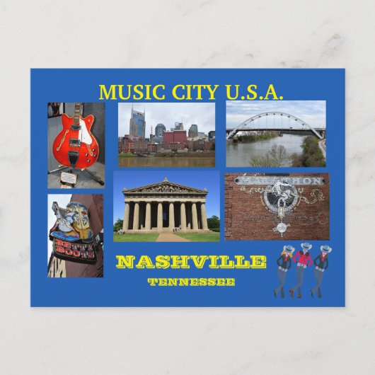 Visie van Nashville, Tennessee Briefkaart (Voorkant)