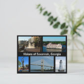 Visie van Savannah, Georgia Holiday Briefkaart (Staand voorkant)
