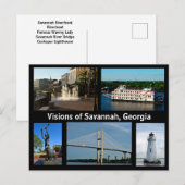Visie van Savannah, Georgia Holiday Briefkaart (Voorkant / Achterkant)