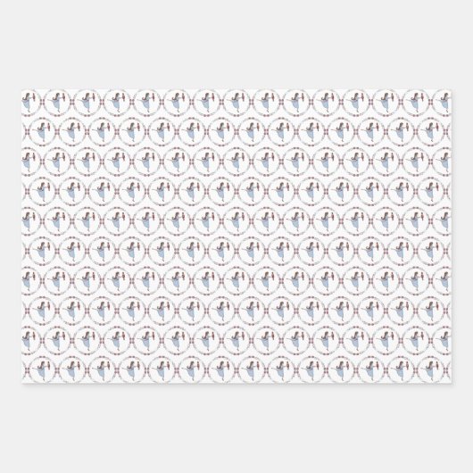 Visie van Sugar Plum Fairies Nutkraker Gift Wrap Inpakpapier Vel (Voorkant)