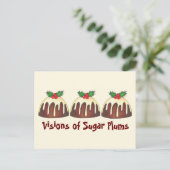 Visie van Sugar Plums-kerstplum Pudding Briefkaart (Staand voorkant)