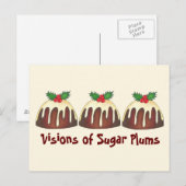 Visie van Sugar Plums-kerstplum Pudding Briefkaart (Voorkant / Achterkant)