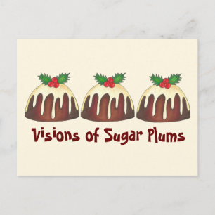 Visie van Sugar Plums-kerstplum Pudding Briefkaart