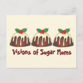 Visie van Sugar Plums-kerstplum Pudding Briefkaart (Voorkant)