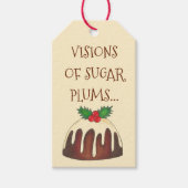 Visie van Sugar Plums Plum Pudding kerstfood Cadeaulabel (Voorkant)
