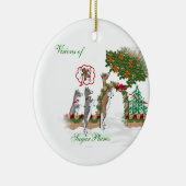 Visie van Suiker Plums-geit met kerstmis Keramisch Ornament (Rechts)