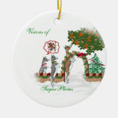 Visie van Suiker Plums-geit met kerstmis Keramisch Ornament (Voorkant)