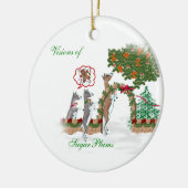 Visie van Suiker Plums-geit met kerstmis Keramisch Ornament (Links)