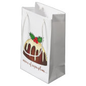 Visie van Suiker Plums Plum Pudding Gift Bag Klein Cadeauzakje (Achterkant Gekanteld)