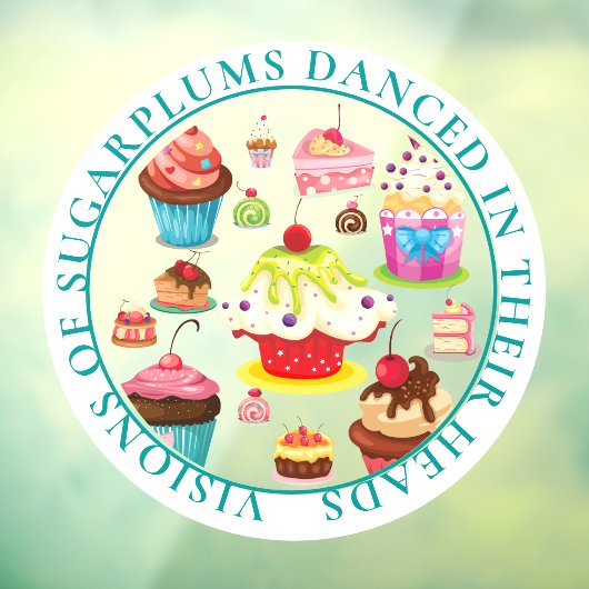 Visie van Suikerpruimen danst in hun hoofden Raamsticker (Vel 3)