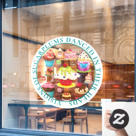 Visie van Suikerpruimen danst in hun hoofden Raamsticker (Cafe Raam)