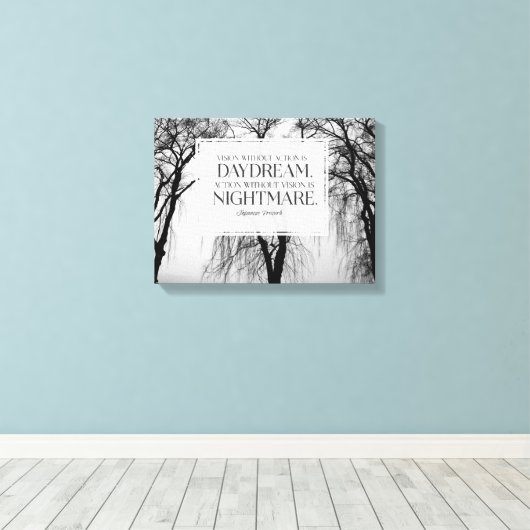 Visie zonder actie canvas afdruk (Insitu (Houten vloer))