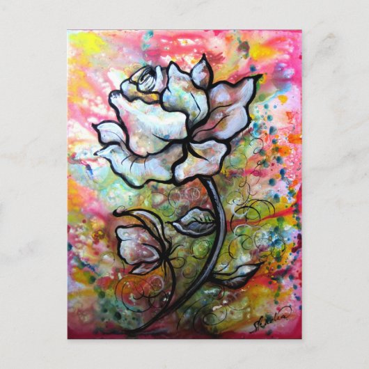 Visie, zwart en wit Tekening door Shadia Zayed Briefkaart (Voorkant)