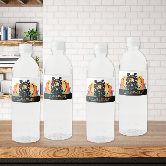 Visiebord Feestje Waterfles Etiket