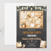 Visiebord verjaardagsfeest uitnodiging (Voorkant / Achterkant)
