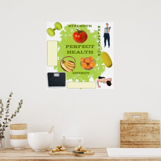 Visierbord voor perfecte gezondheid poster (Keuken)