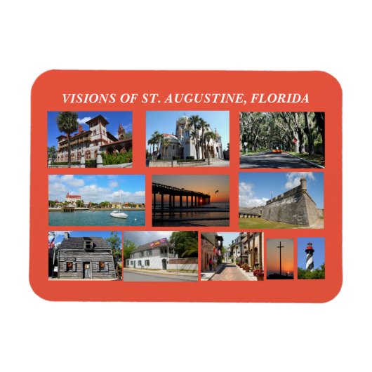 Visies van de historische St. Augustine, Florida Magneet (Horizontaal)