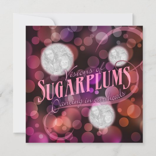 Visies van de Vakantie van de Foto Sugarplums Feestdagenkaart (Voorkant)