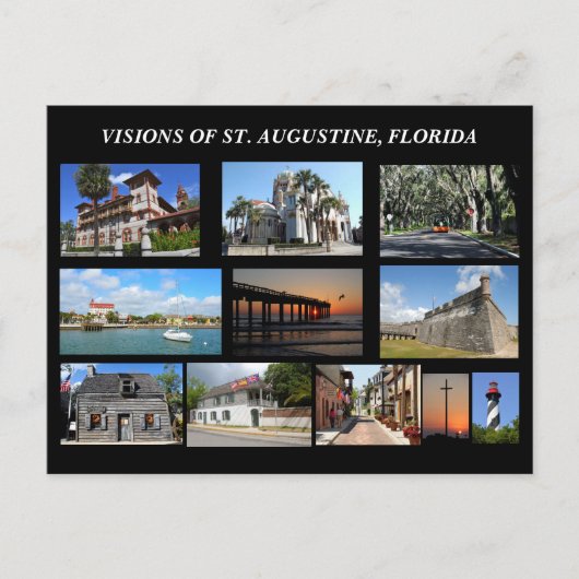 Visies van St. Augustine, Florida Briefkaart (Voorkant)