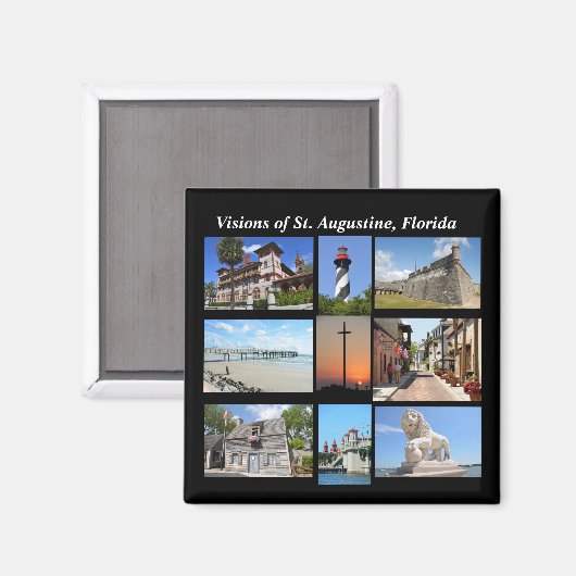 Visies van St. Augustine, Florida Magneet (Voorkant / Achterkant)