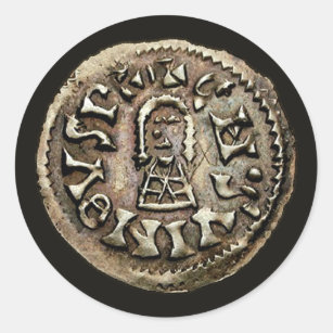 Visigoth Chindaswinth Gold Coin Obverse Ronde Sticker
