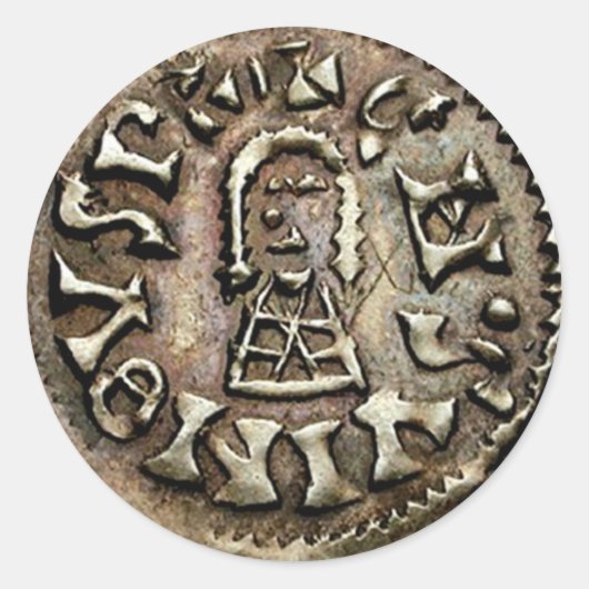 Visigoth Chindaswinth Gold Coin Obverse Ronde Sticker (Voorkant)