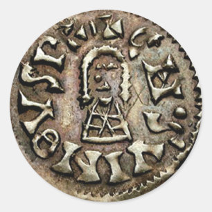Visigoth Chindaswinth Gold Coin Obverse Ronde Sticker