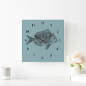  visillustratie vierkante klok (Huis)